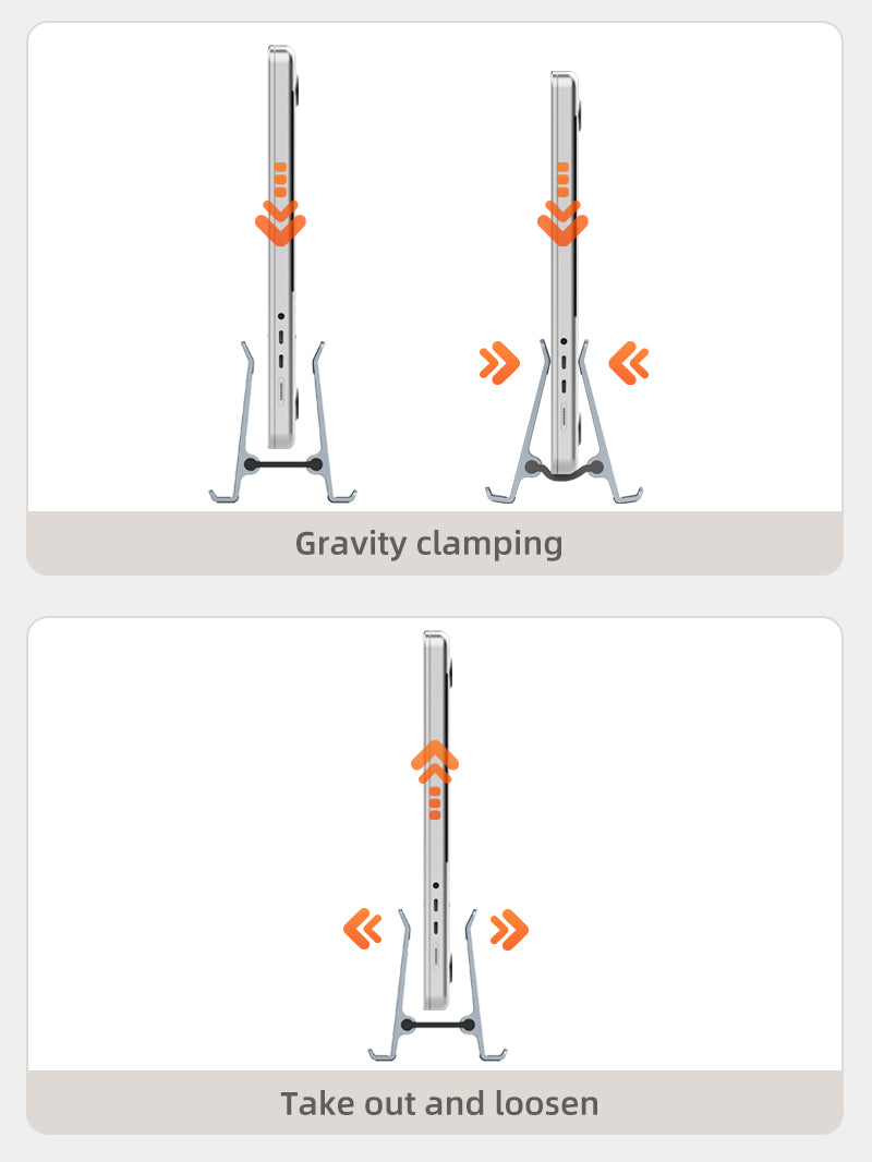 Aluminium Vertical Gravity Laptop Stand For MacBook Pro