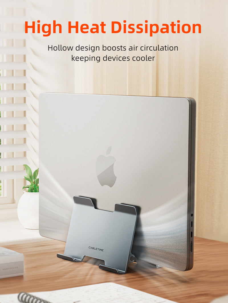 Aluminium Vertical Gravity Laptop Stand For MacBook Pro