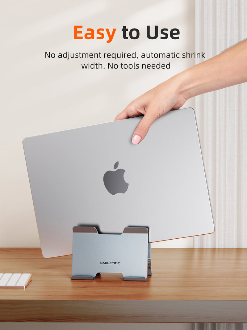 Aluminium Vertical Gravity Laptop Stand For MacBook Pro