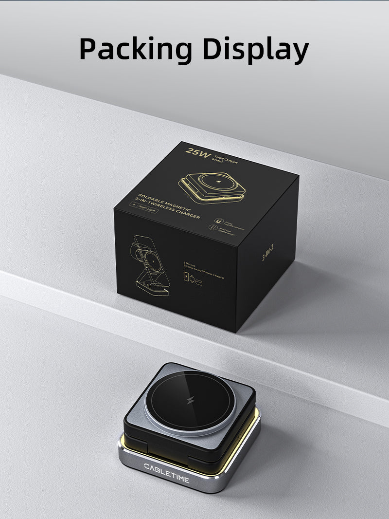 3 in 1 Foldable Wireless Stand for iPhone, Apple Watch and Airpods