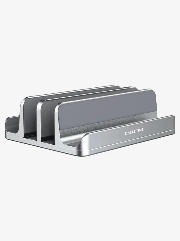 CABLETIME Aluminum Dual Vertical Stand Holder For Laptop