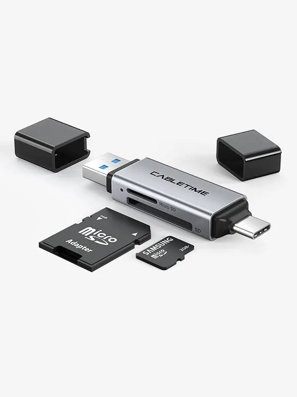 CABLETIME OTG USB C 3.0 Sd Tf Card Reader For Mac Phone