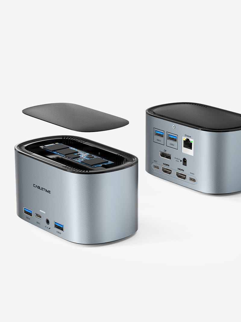 CABLETIME 13 In 1 Triple Monitor USB C Docking Station with Power Delivery