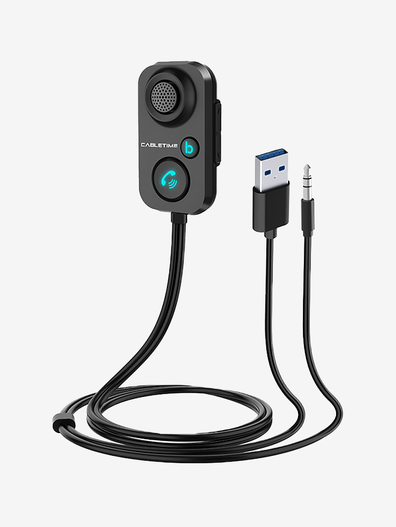 Ricevitore audio Bluetooth per auto 5.1 di alta qualità Aux 3,5 mm con  microfono – CABLETIME