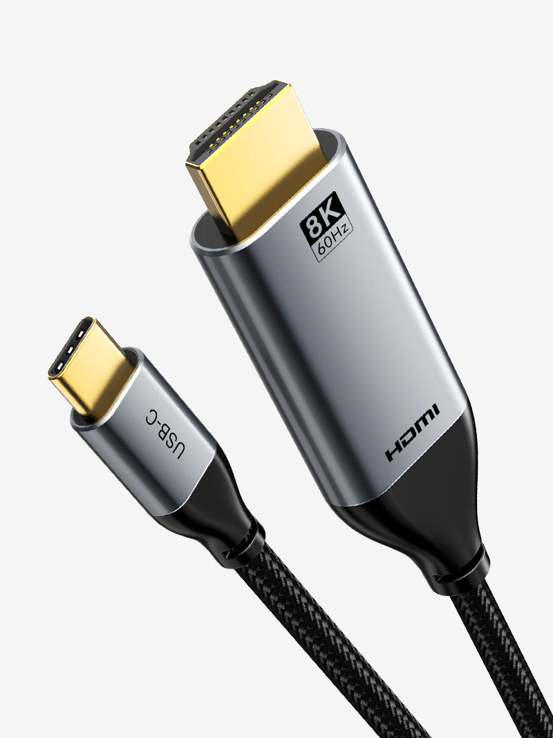 El cable USB C a HDMI 4K60Hz/2K144Hz muestra el aluminio