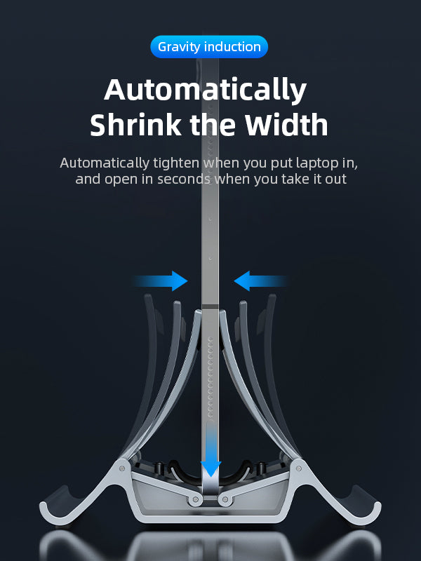 CABLETIME Vertical Adjustable Laptop Stand Holder Automatically Shrink the Width