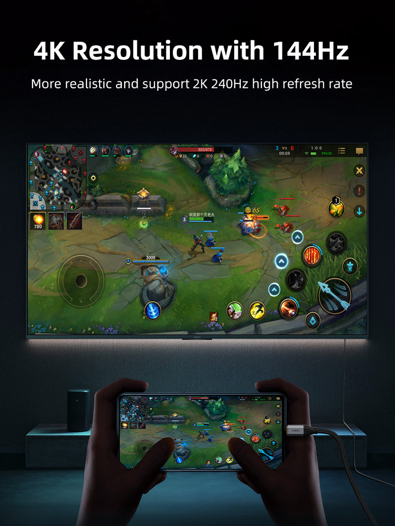 CABLETIME USB C to DisplayPort 1.4 Cable 8K 60Hz 4K 144Hz high refresh