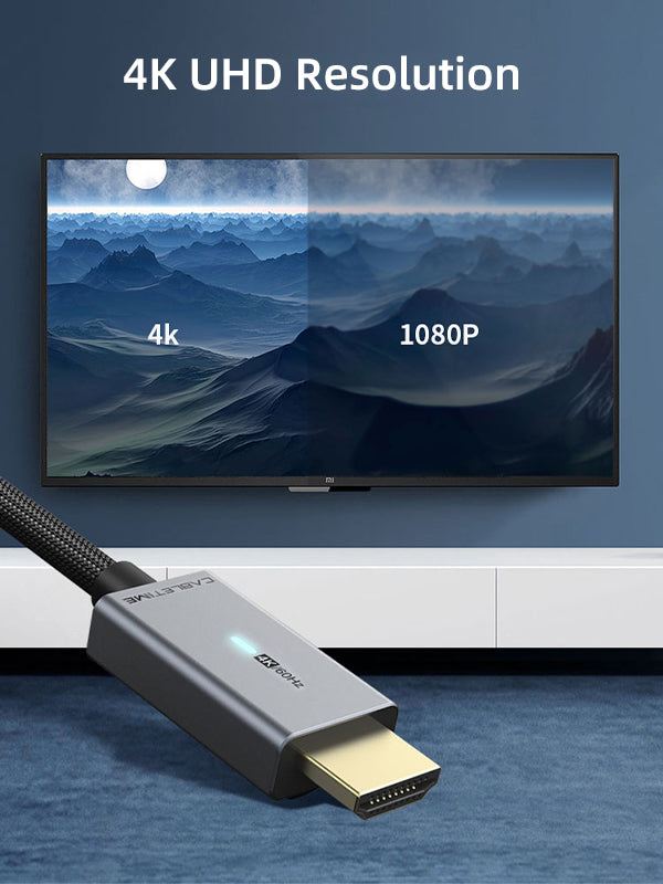 CABLETIME 6ft DisplayPort To HDMI Male To Male Cable offer 4K 60Hz UHD Resolution