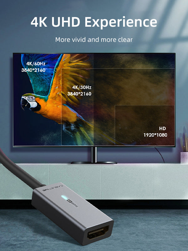 CABLETIME Mini DP DisplayPort to HDMI Adapter for 4K UHD Video output