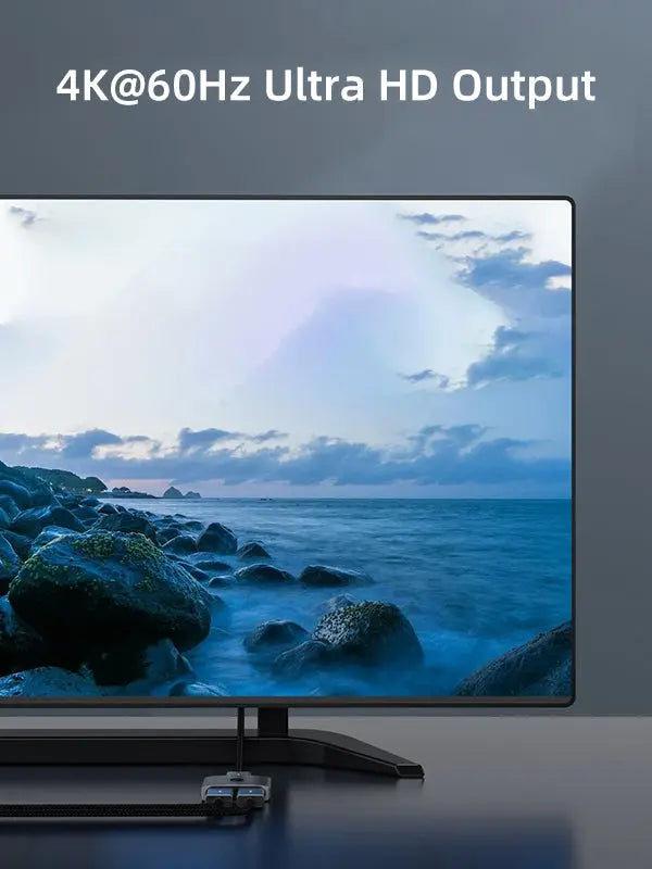 CABLETIME 4K 60Hz HDMI 2.0 Switch 2 Out for clear video output