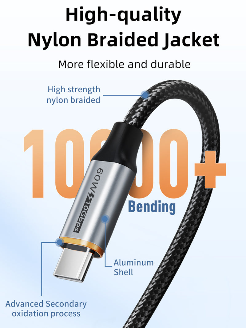 Nylon Braided usb-a to usb-c cable apple carplay