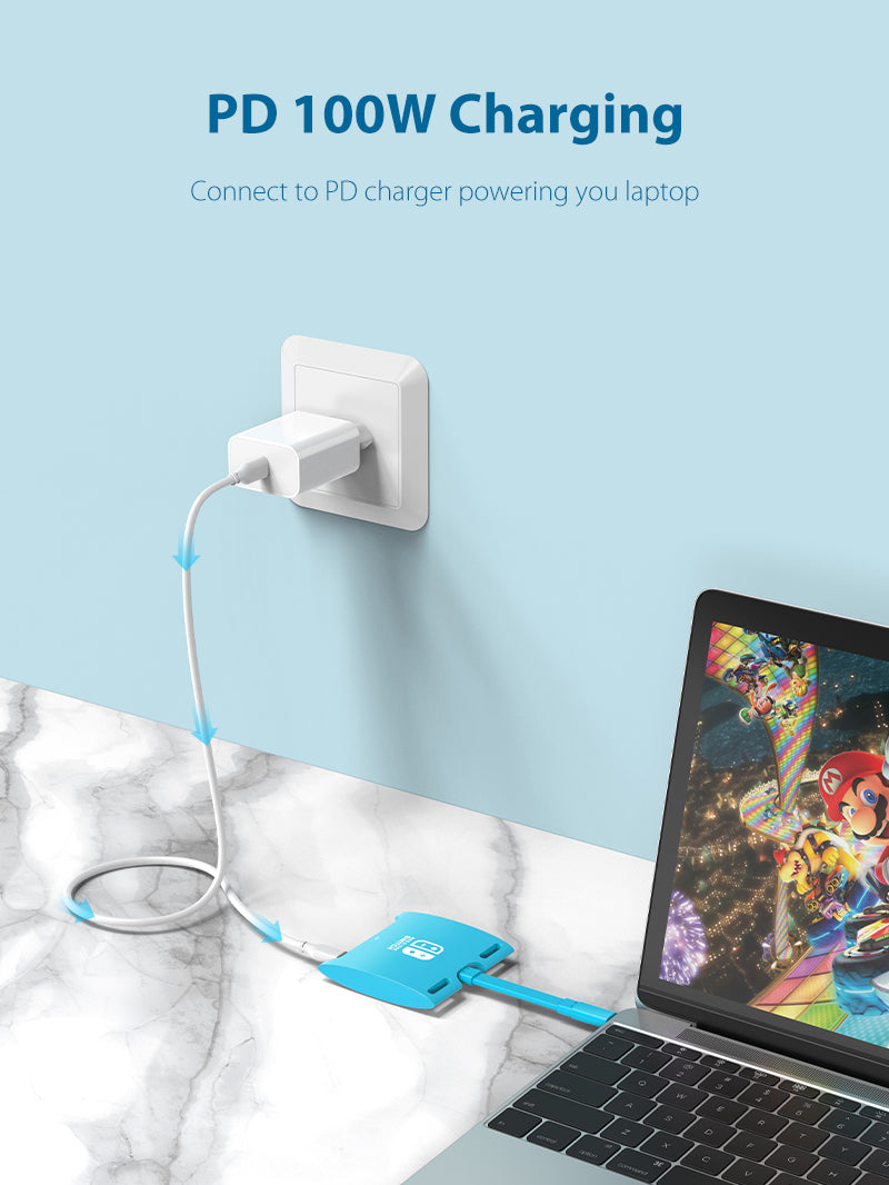 CABLETIME Switch Dock for Nintendo Switch OLED 3 IN 1 USB C Hub PD 100W Charging