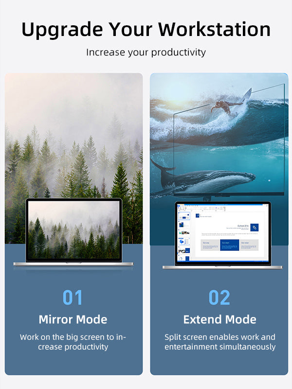 CABLETIME DisplayPort to HDMI Adapter Converter 4K 60Hz dual screen