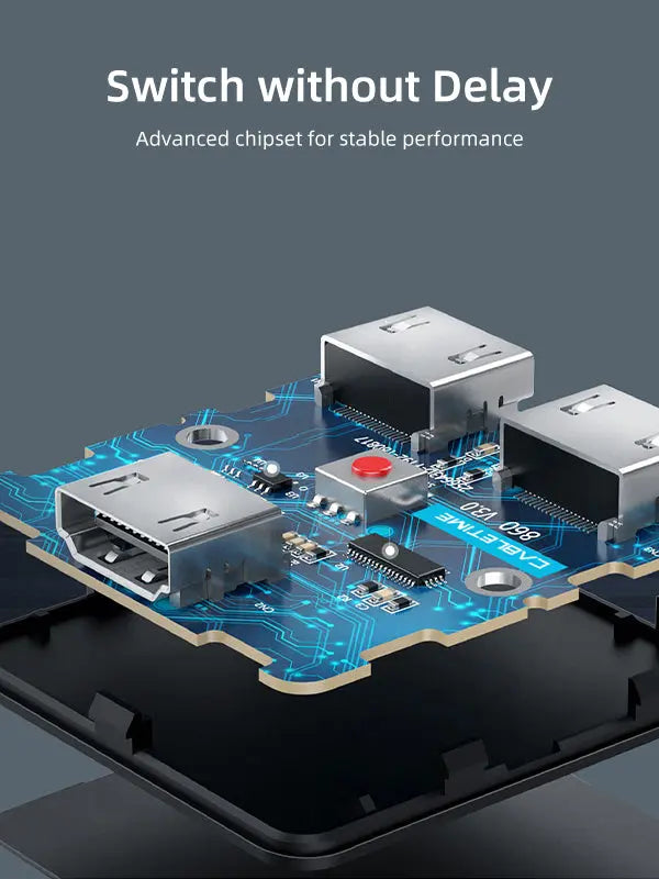 CABLETIME 4K 60Hz HDMI 2.0 Switch 2 Out with advanced chip