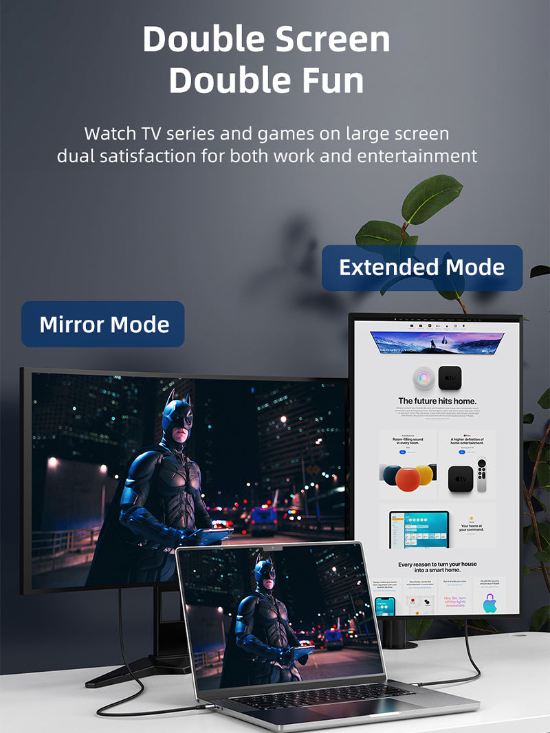 CABLETIME 8K 60Hz USB Type C to HDMI 2.1 Cable offer extend and mirror mode