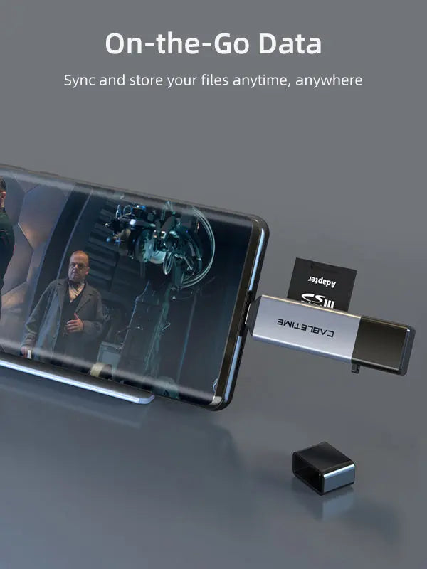 CABLETIME USB C 3.0 Sd Tf Card Reader with OTG function