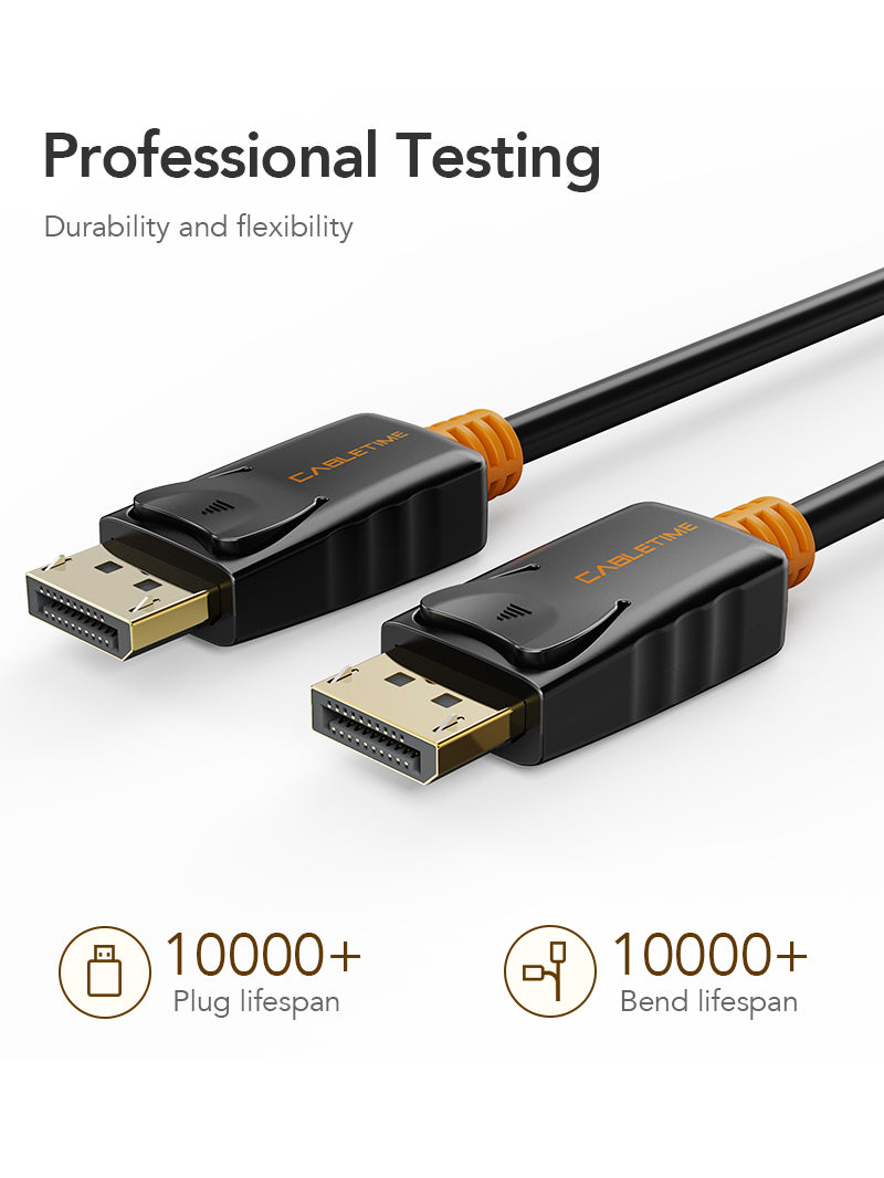 DP to DP 1.2 Cable 4K 60Hz for Gaming Monitor, TV, PC, Laptop