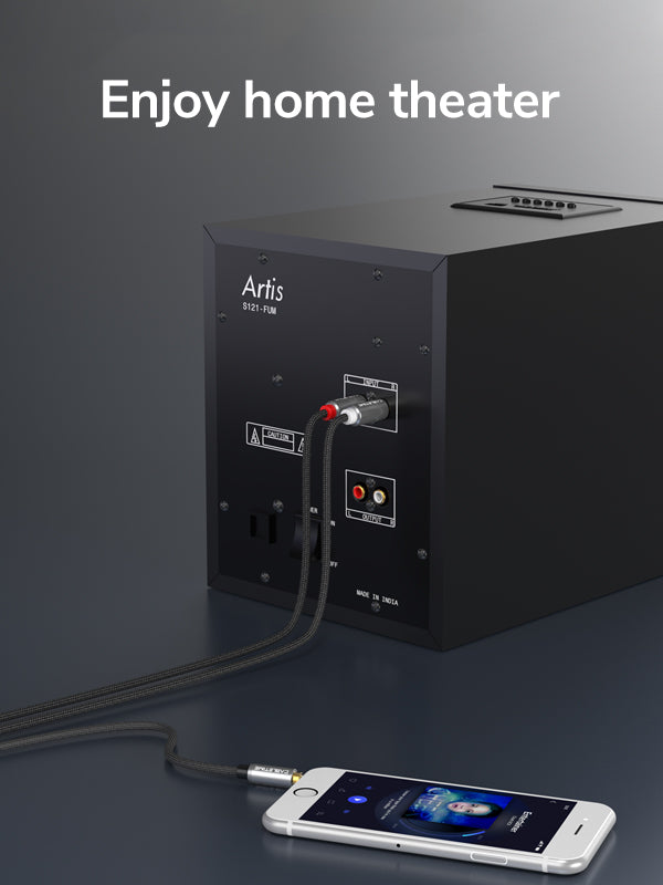 CABLETIME 3.5 MM Audio Jack to 2 RCA Audio Cable for phone