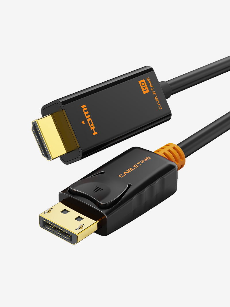 CABLETIME DisplayPort to HDMI Cord Male DP to Male HDMI Cable