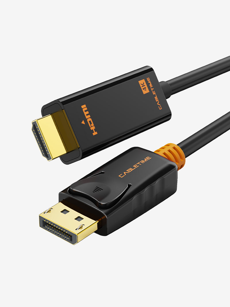 CABLETIME DisplayPort 1.2 Male to HDMI Male 4K 60Hz Cable