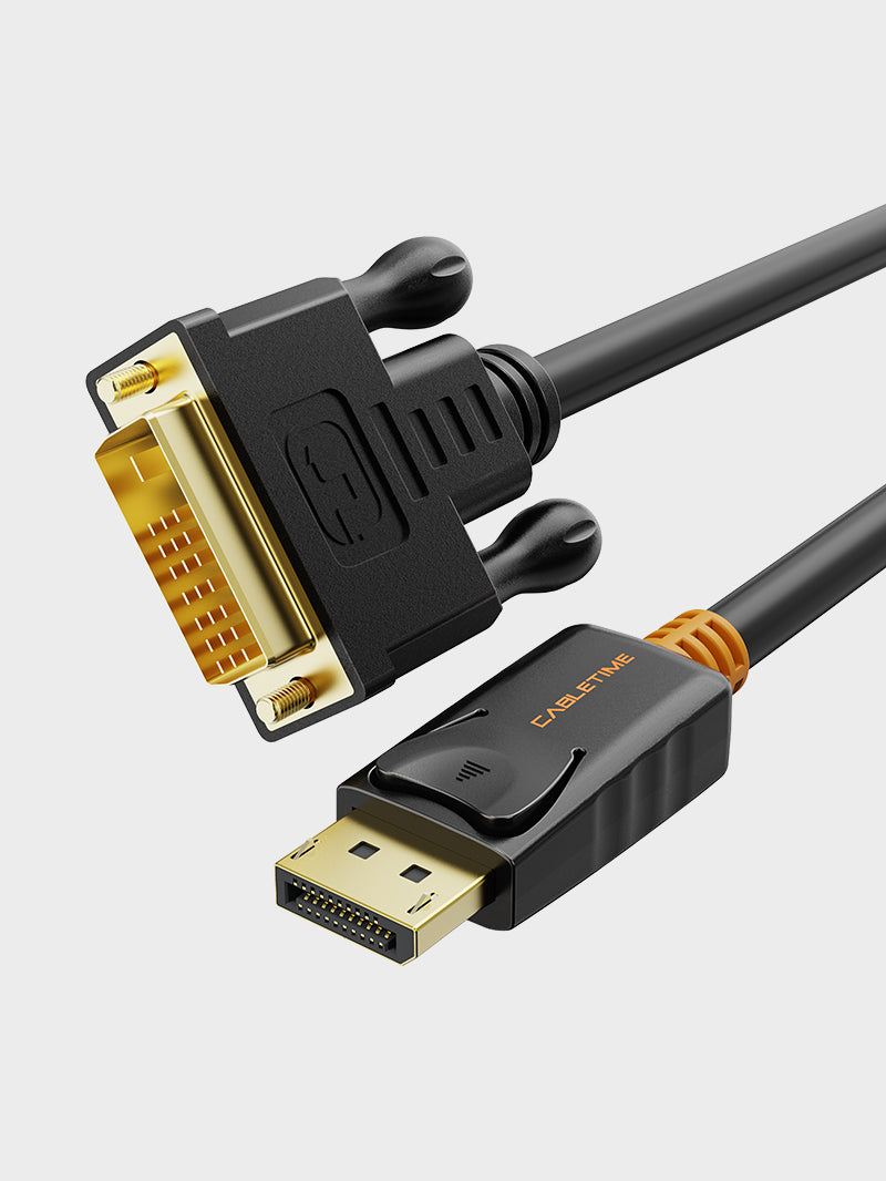 CABLETIME DisplayPort to DVI D Cable Cord 1080P for PC Projector HDTV