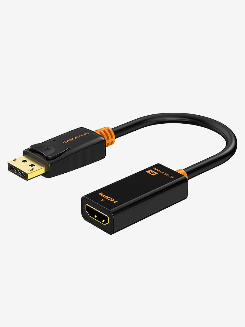 CABLETIME DisplayPort Male to HDMI Female Adaptor 4K 30hz