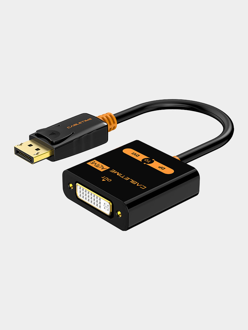 CABLETIME DisplayPort to DVI Active Adapter Converter 4K 30Hz
