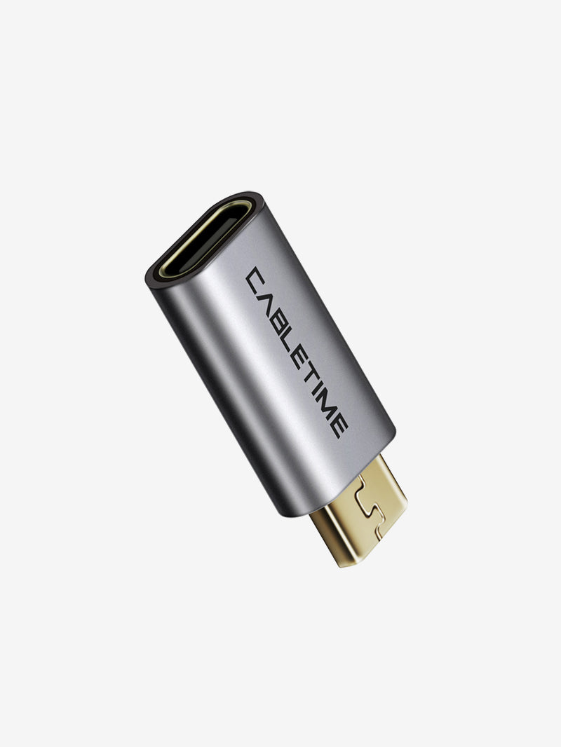 USB 2.0 Micro B to USB Type C Adapter Converter M/F-