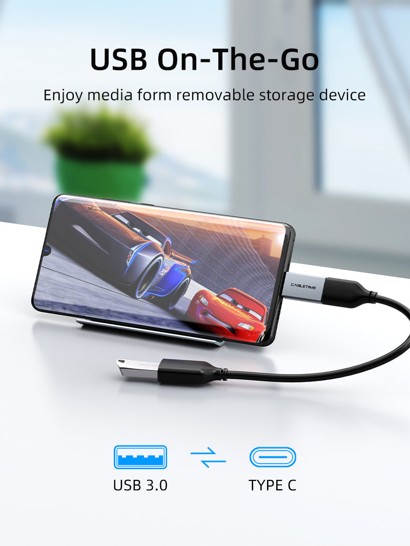 CABLETIME USB C to USB 3.0 Adapter Converter for OTG