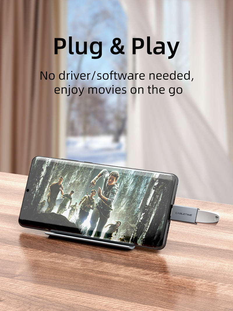 CABLETIME USB C to USB 3.0 Adapter Converter plug and play