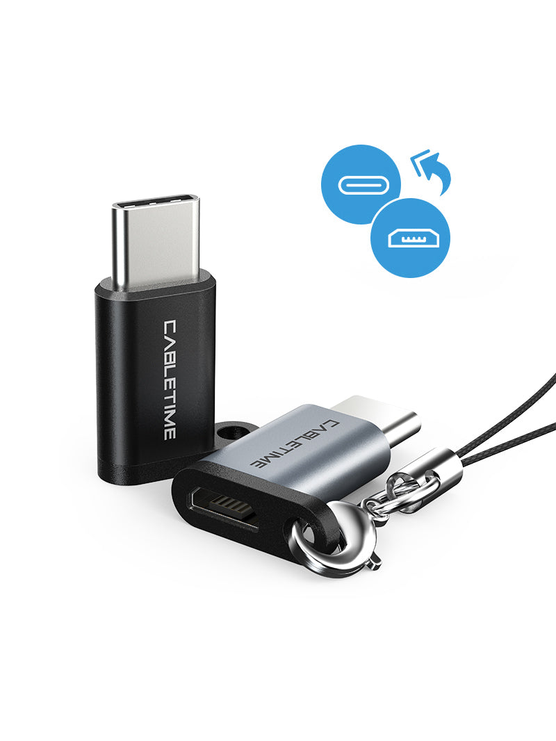 CABLETIME USB-C to Micro USB 2.0 Adapter OTG