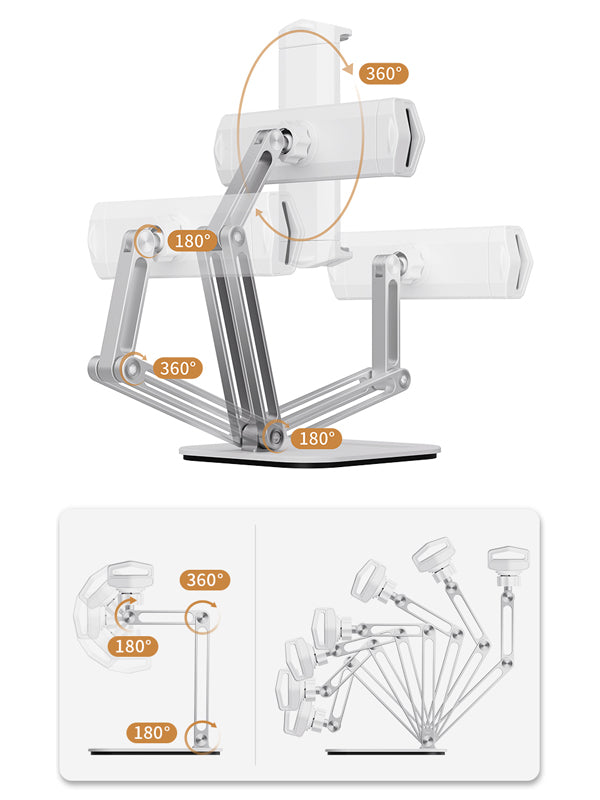 CABLETIME Mobile Phone Tablet Desk Stand Holder Adjustable 360 degree