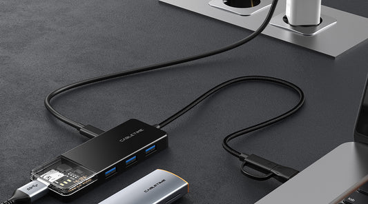  CABLETIME 4-IN-1 USB A to USB 3.0 HUB (CT-HUBT1-PB)