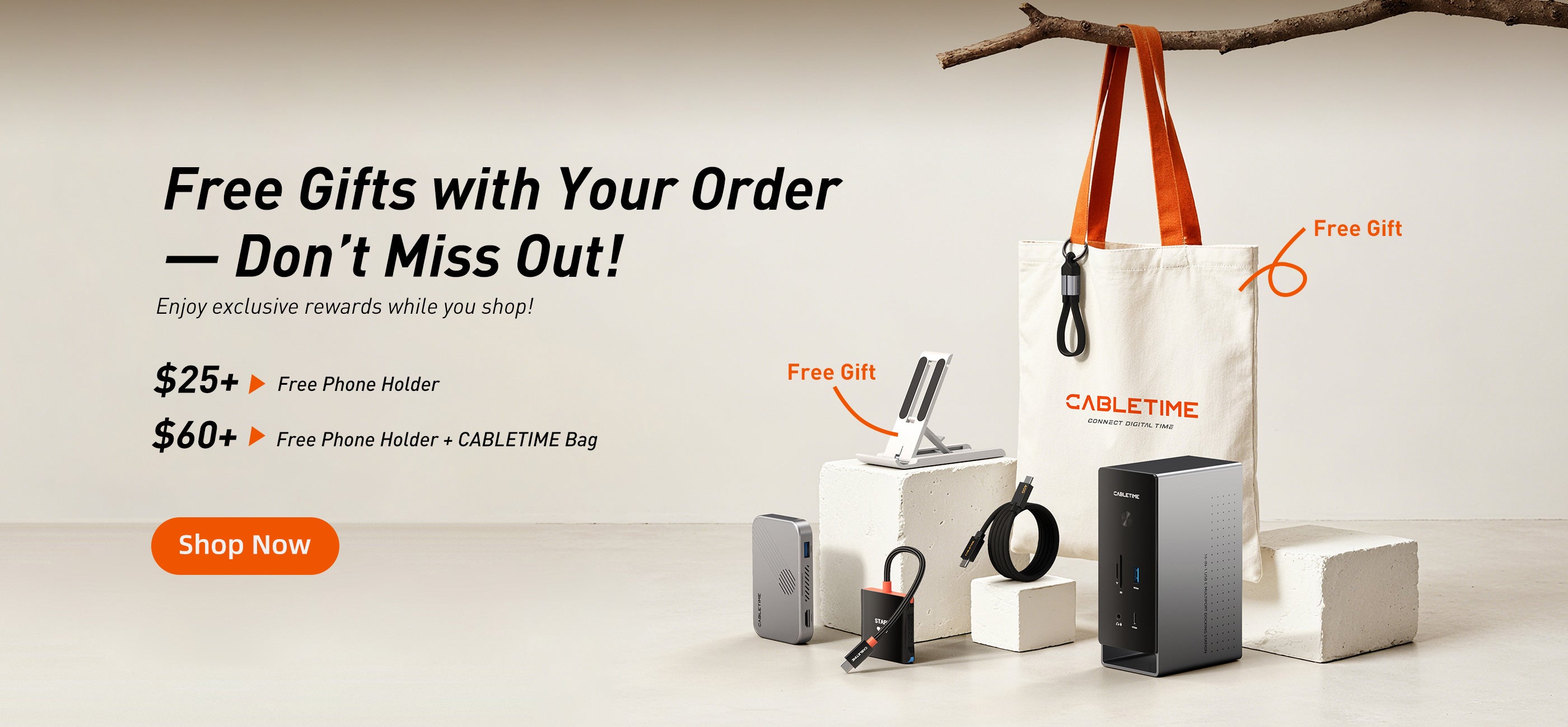 [Cabletime_CPS] Cabletime - Free Gifts with Your Order - [Desk+Mob] [WW] - 14%