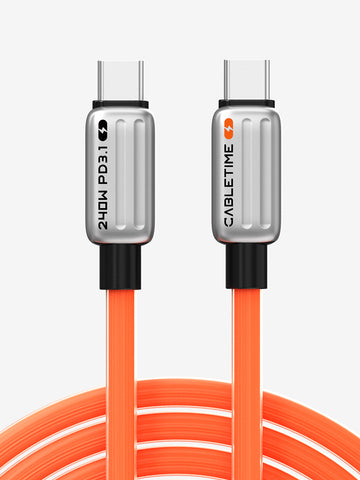 Kabel isi daya USB-C 240W cepat 2M untuk iPhone 15 Pro Max
