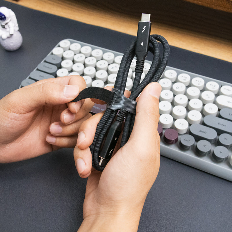 Reusable Hook and Loop Cable Ties for Desk, PC and Office Wire Organization (5 Pack)