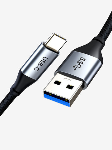 Kabel pengisi daya USB 3.0 A ke USB C kecepatan super 5Gbps 3m