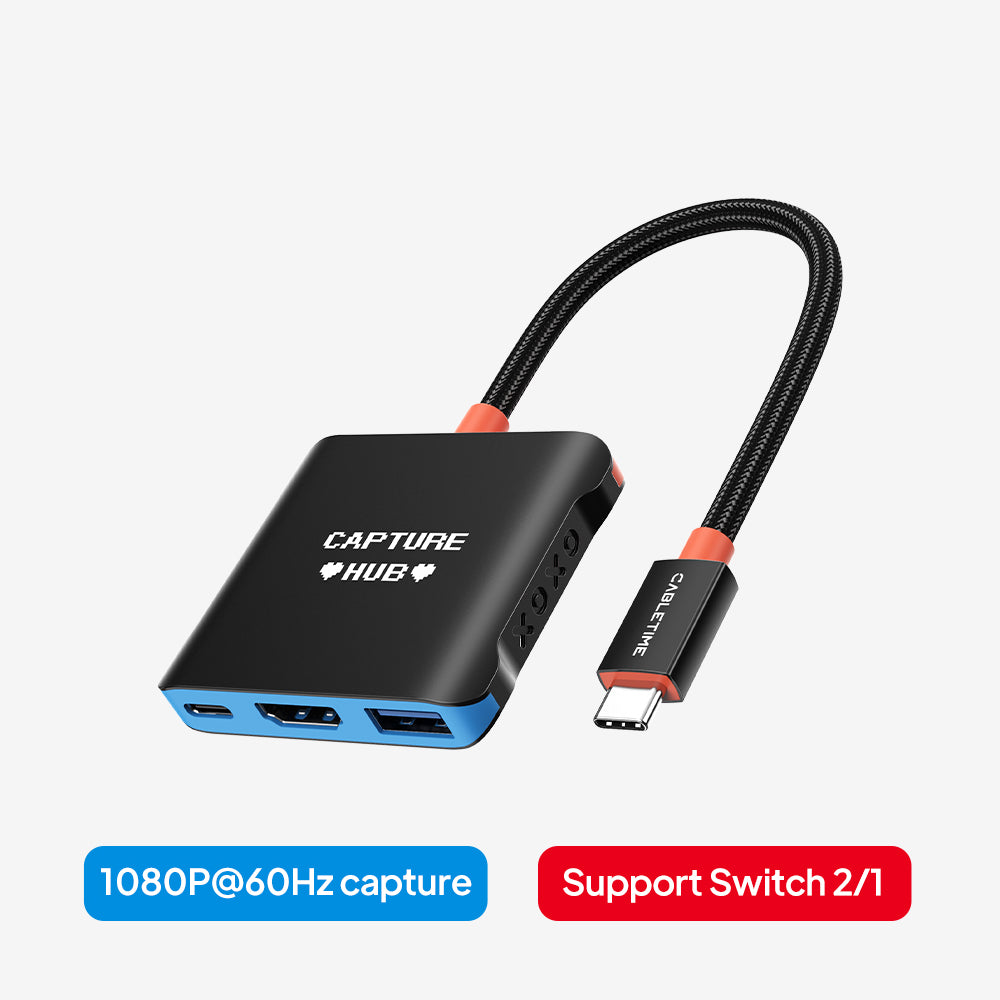 4K144Hz Switch 2 Dock Udskiftning Bærbar TV Dock Station 3-i-1 til Switch/Switch 2/Steam Deck