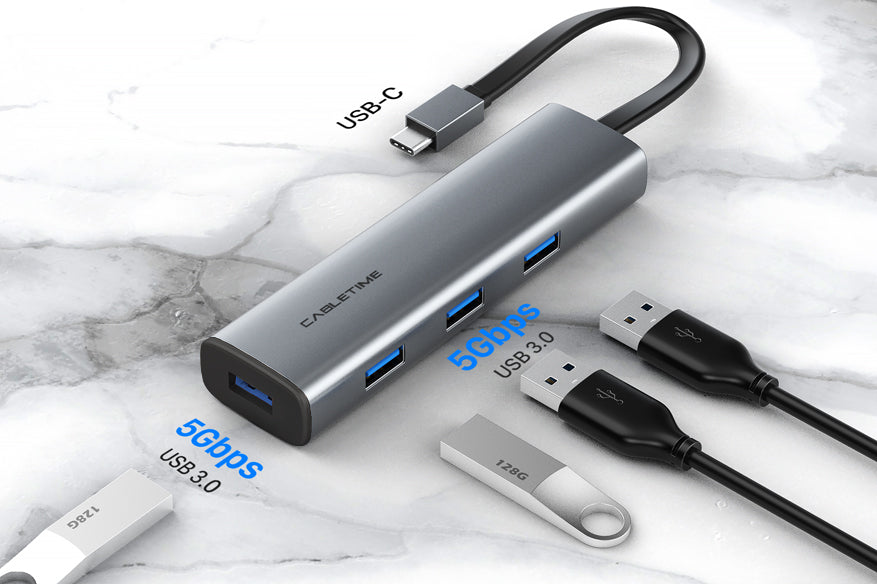 ポータブル スリム 4 In 1 USB 3.0 タイプ C マルチポート アダプター