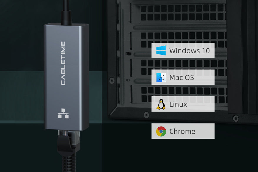 usb a to ethernet adapter compatible with Windows 7/XP/Vista, Mac OS and Linux systems , plug and play, no driver required