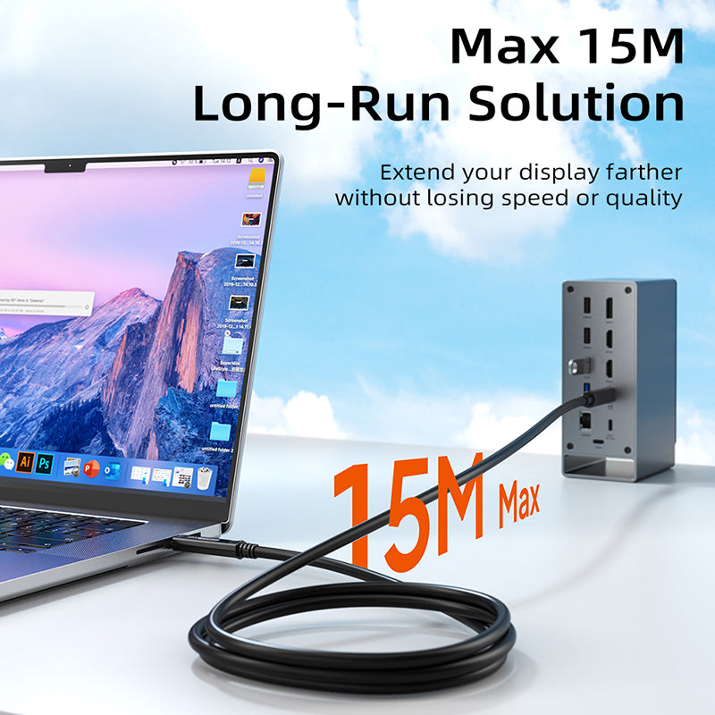 Длинный активный оптический кабель USB C AOC 60W 10GbpsG 8K60hz видео 5м 10м 15м