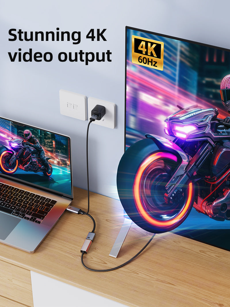 HDMI männlich zu DisplayPort Weiblicher Adapter 4K 60Hz mit USB-Strom versorgung