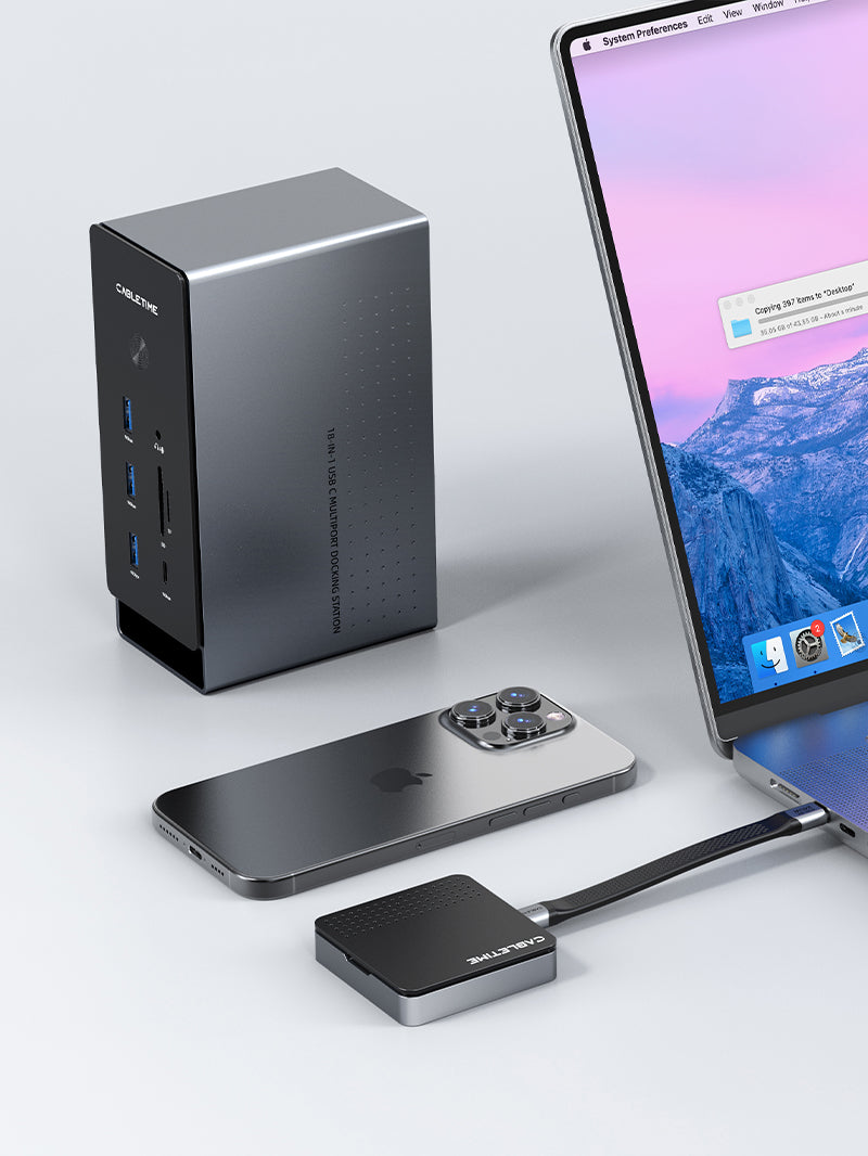 18-IN-1 8K DisplayLink Dock Triple Monitor for Mac/Windows 