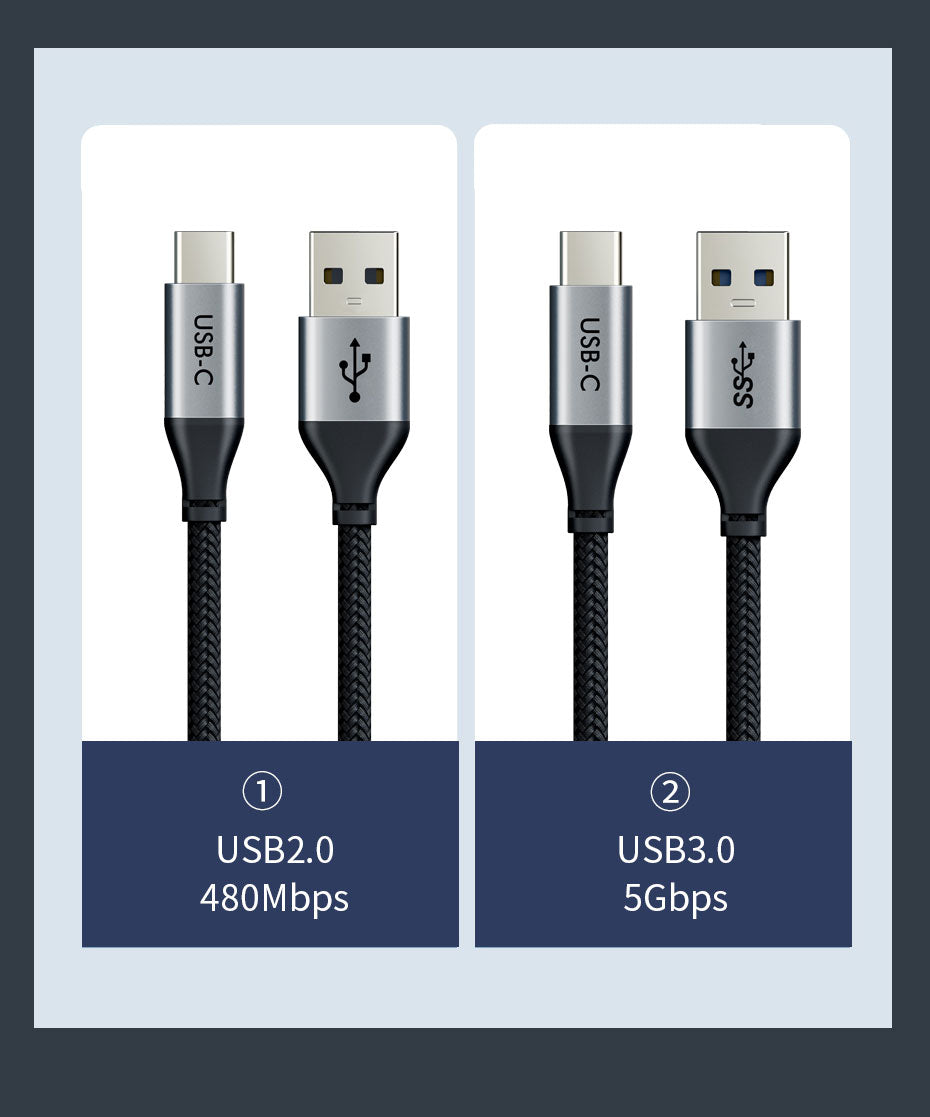 كابل شحن USB 3.0 A إلى USB C 5Gbps من Superspeed 3 م