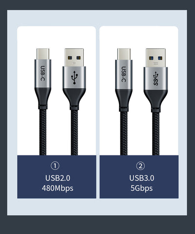 Сверхскоростной 5 Гбит/с USB 3,0 А к USB C зарядный кабель 3 м