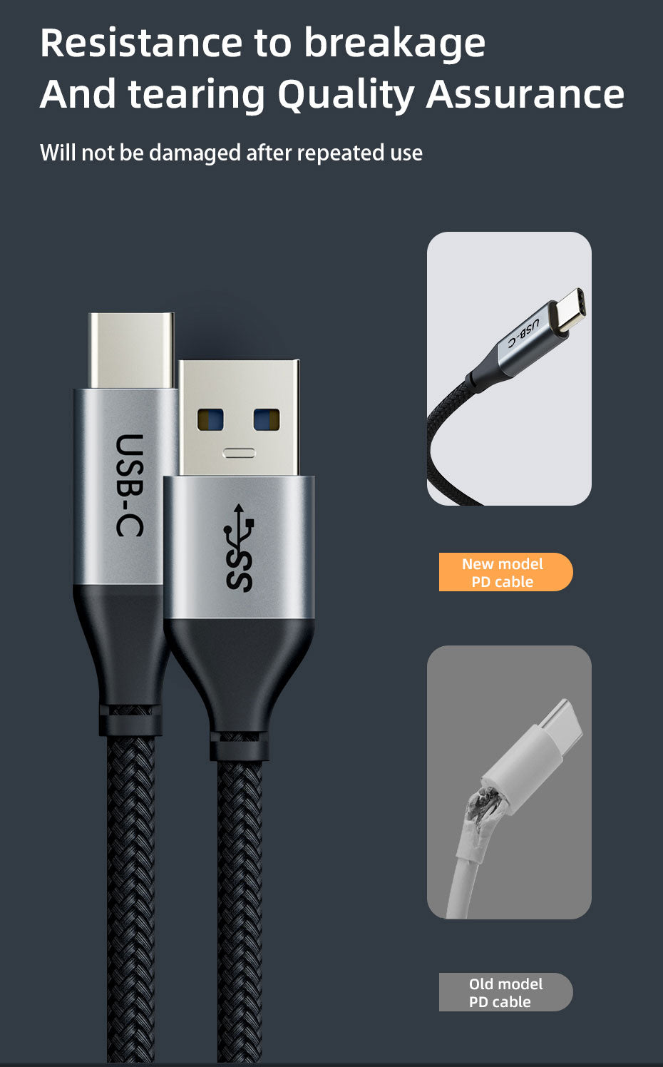 Superspeed 5Gbps USB 3.0 A to USB C Charge Cable 3m 