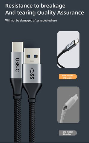 Superspeed 5Gbps USB 3.0 A til USB C ladningskabel 3m