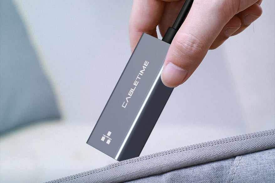 small size gold and compact  usb 3.0 to gigabit ethernet adapter is easy to carry