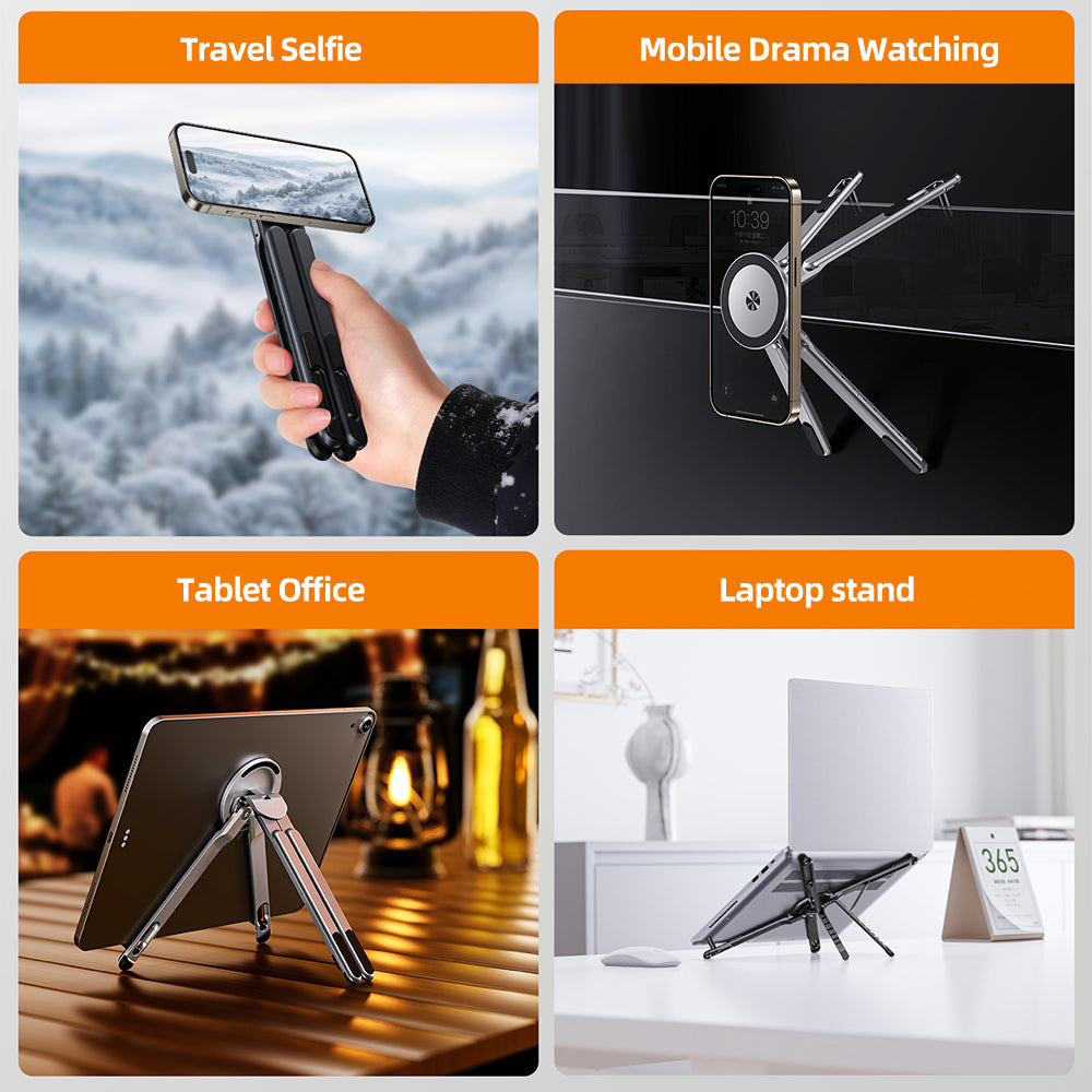 3-in-1 Magnetic Phone, Tablet & Laptop Stand with 8-Level Adjustment