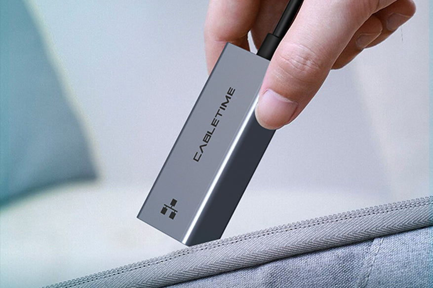 small size gold and compact  usb 3.0 to gigabit ethernet adapter is easy to carry